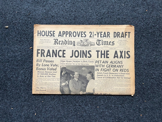 1940 WW2 French Surrender to Germany WW2, French Armistice, WW2 Memorabilia, World War 2 Gifts, Vintage Newspaper, History Gifts, Nerdy Gift