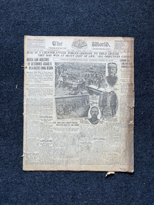 1918 Battle of Belleau Wood WWI Memorabilia Vintage Newspaper, World War One Gifts for Him, History Gifts, Trench Warfare History archives,