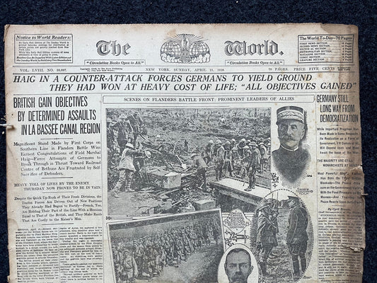 1918 Battle of Belleau Wood WWI Memorabilia Vintage Newspaper, World War One Gifts for Him, History Gifts, Trench Warfare History archives,