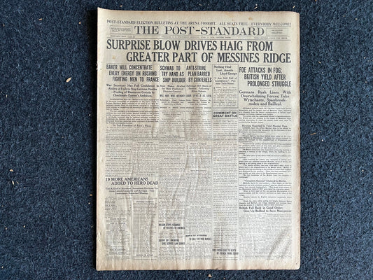1917 WWI Battle of Messines, Belgian Battle for Survival, History Antiques, Vintage World War One Memorabilia, American US Army Gifts