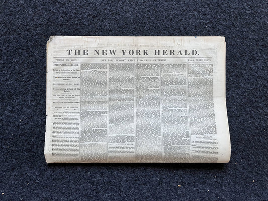1864 Battle of Olustee American History, Civil War Newspaper Original Newspaper, History Memorabilia Gifts, Unique Gifts Nerdy, Oklahoma Art