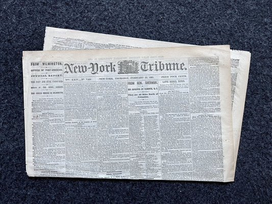 1865 Sherman Burns Camden South Carolina, Civil War Original Newspaper, History Memorabilia Gift, Gifts for Dad, Vintage Collectibles,