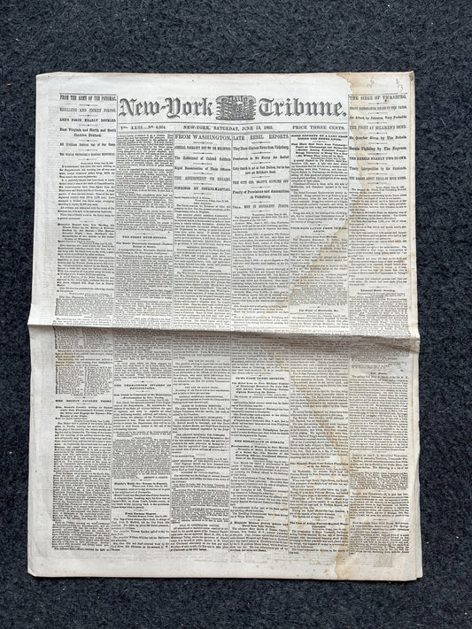 1863 Battle at Vicksburg, Ulysses S Grant Vs Lee, Civil War Map Original Newspaper, Virginia History Memorabilia, Gifts for Dads Civil War