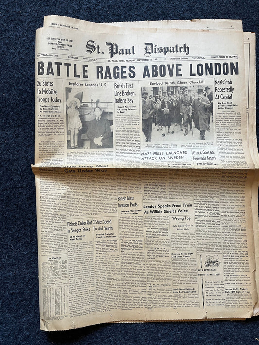 1939 Battle of Britain - Luftwaffe Bombing of London, Vintage WW2 Gifts, World War 2 Memorabilia, Military Gifts, Gifts for Him