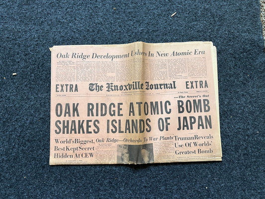 DAY OF Atomic Bombing of Hiroshima, Enola Gay, World War 2 Memorabilia, WW2 Propaganda, Vintage Newspaper Collectible, Military Gifts,