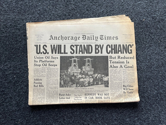 1970 US Support for Taiwan, Nixon Supports Chiang and Chinese Taipei, Cold War Chinese Communist Party, Vintage Newspaper History Gift