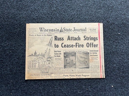 1955 1st Taiwan Strait Crisis, US Support for Taiwan, Chiang and Chinese Taipei, Cold War Chinese CCCP, Vintage Newspaper History Gift