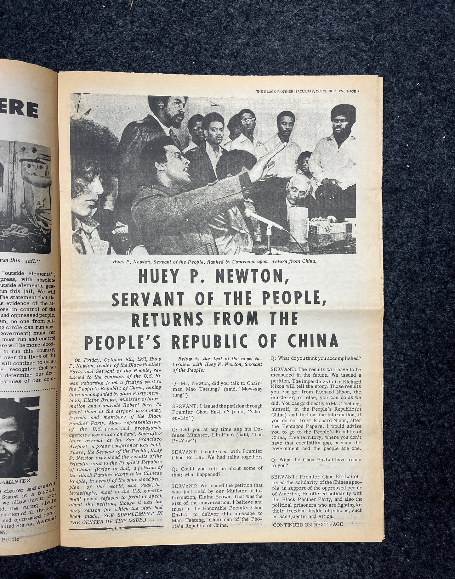 1971 Black Panther Chinese Communist CCP Support, Black Excellence, Civil Rights Memorabilia, Douglas Artwork, Chinese Souvenirs Memorabilia