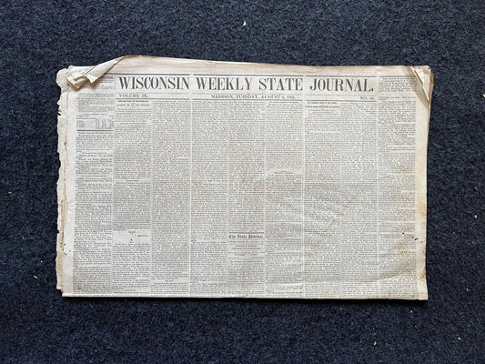 1861 First Civil War Battle, Battle of Bull Run Manassas, Civil War Newspaper, Original Newspaper, History Memorabilia Gifts, Unique Gifts
