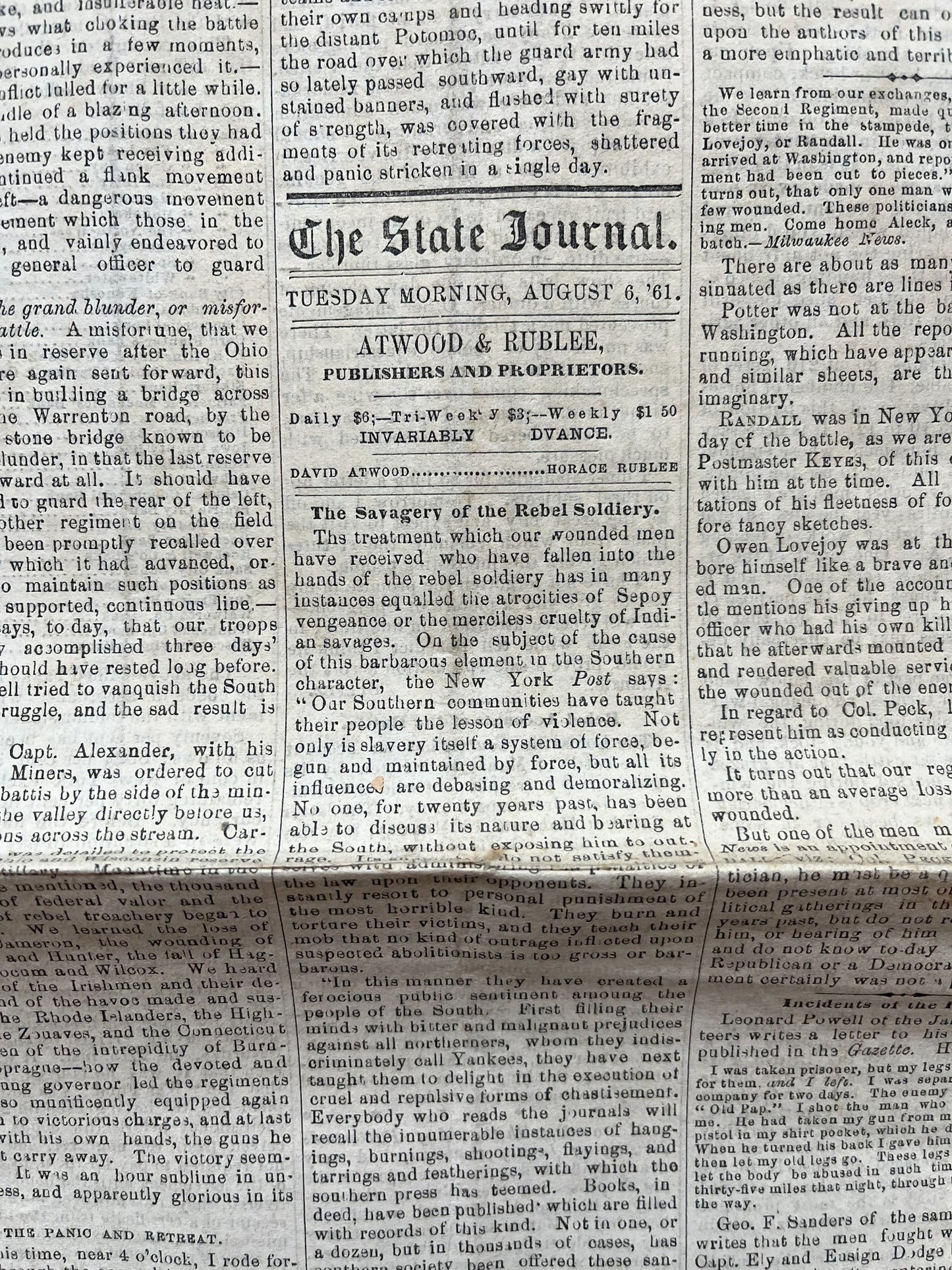 1861 First Civil War Battle, Battle of Bull Run Manassas, Civil War Newspaper, Original Newspaper, History Memorabilia Gifts, Unique Gifts