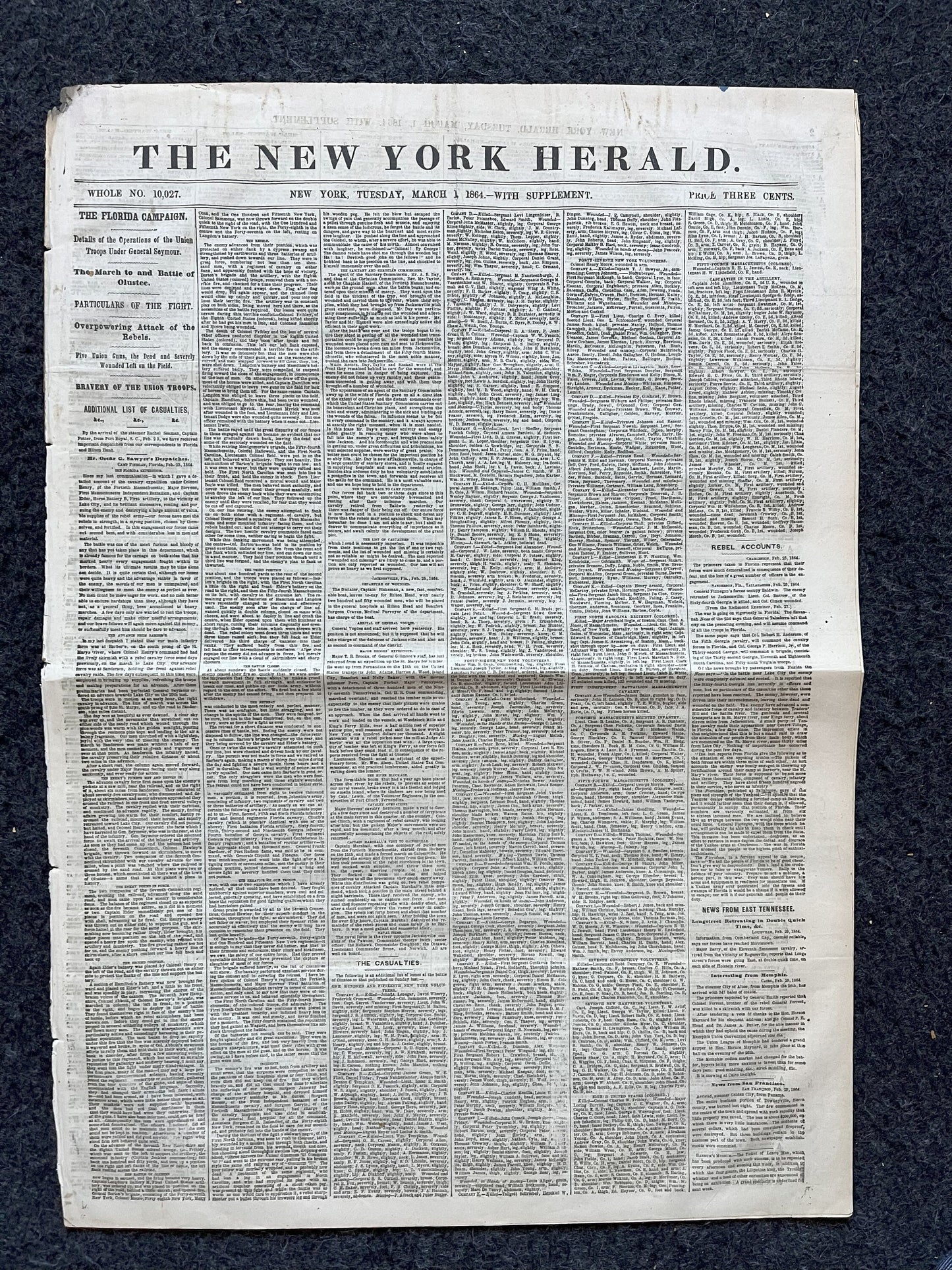 1864 Battle of Olustee American History, Civil War Newspaper Original Newspaper, History Memorabilia Gifts, Unique Gifts Nerdy, Oklahoma Art