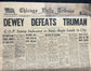 MOST FAMOUS NEWSPAPER in the World, 1948 Dewey Defeats Truman Political History, Historic Collectibles Wall Decor, Democratic Gifts