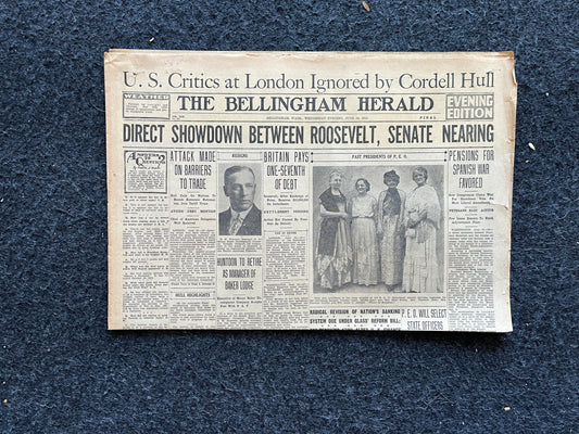 1933 FDR vs US Senate New Deal - Great Depression Dustbowl – New Deal Era Relief and Climate Activism, President Gifts, Political Gifts