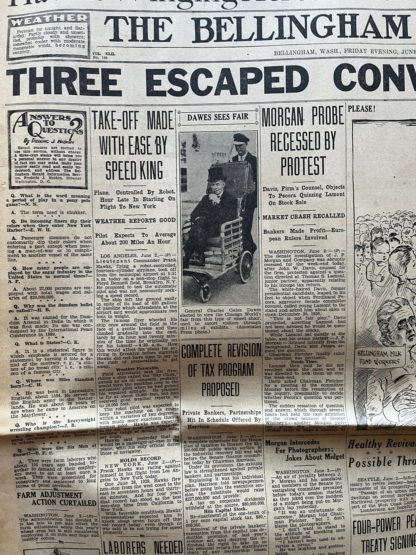 1933 Oklahoma Escaped Convicts, Original Vintage Newspaper, Great Depression Gangster Collectible, Man Cave Bar Art Gifts, Gifts for Him