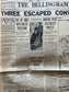 1933 Oklahoma Escaped Convicts, Original Vintage Newspaper, Great Depression Gangster Collectible, Man Cave Bar Art Gifts, Gifts for Him