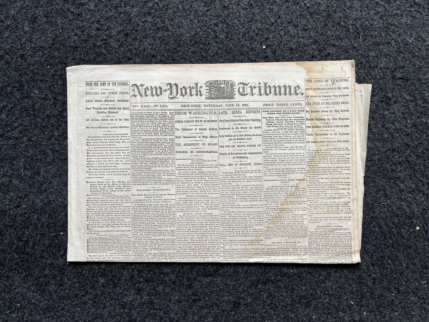 1863 Battle at Vicksburg, Ulysses S Grant Vs Lee, Civil War Map Original Newspaper, Virginia History Memorabilia, Gifts for Dads Civil War