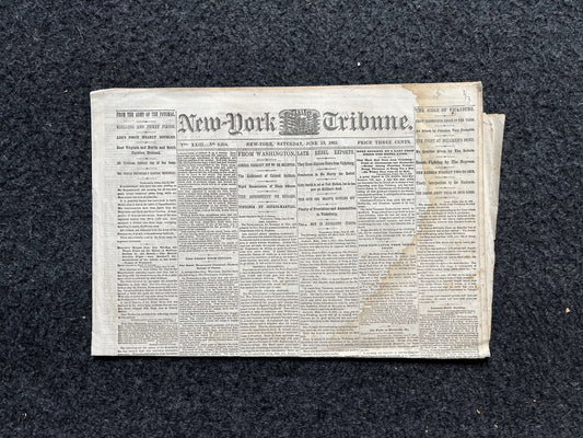 1863 Battle at Vicksburg, Ulysses S Grant Vs Lee, Civil War Map Original Newspaper, Virginia History Memorabilia, Gifts for Dads Civil War