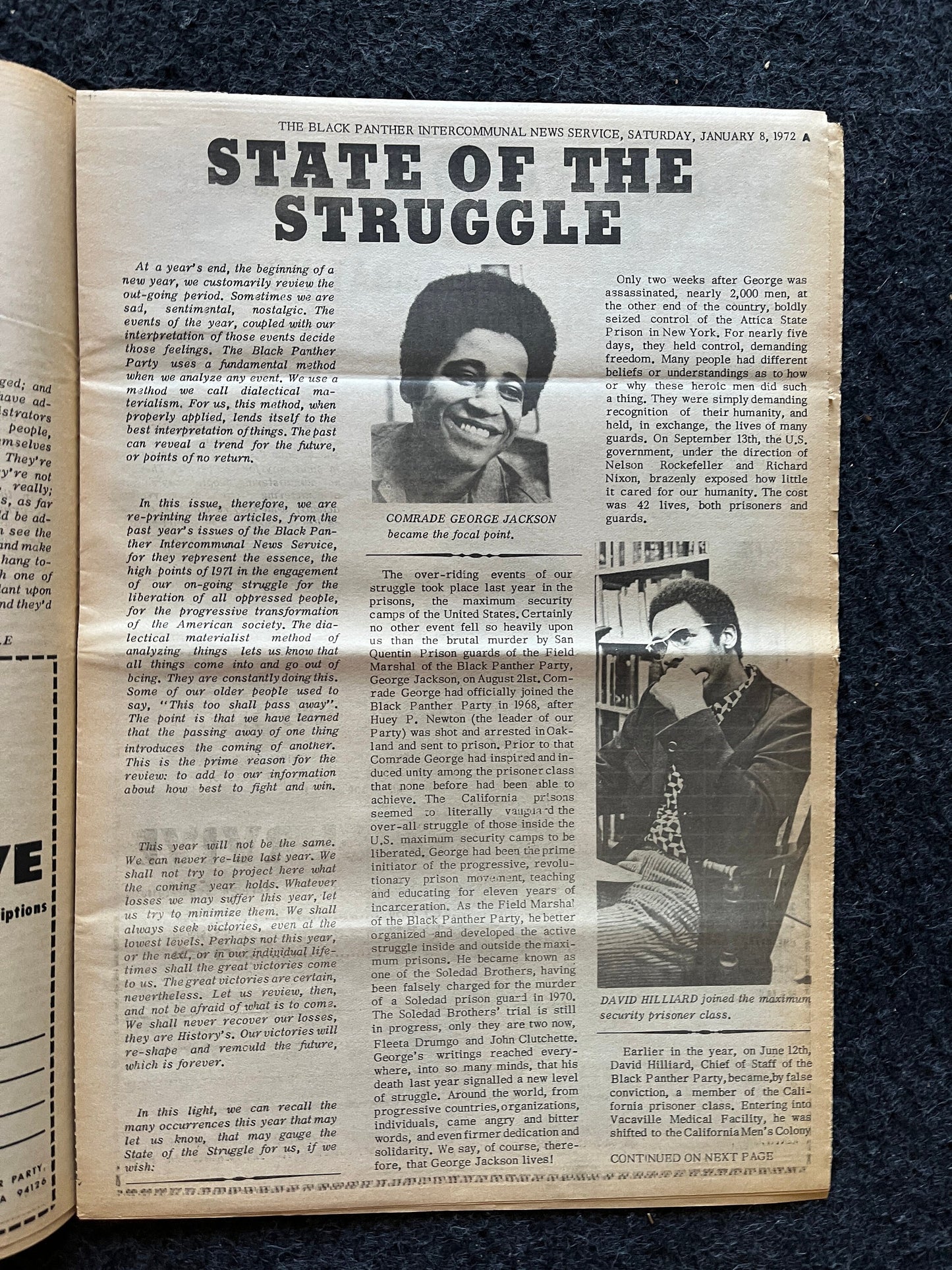 1971 State of Our Struggle, Black Panther Political Party, Education Art, Civil Rights Memorabilia, African Wall Decor, Antifa Liberal Gifts