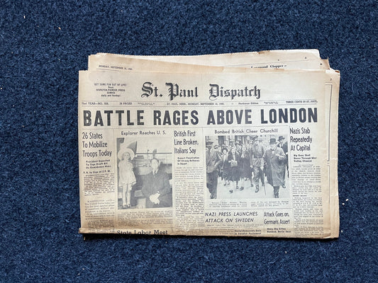 1939 Battle of Britain - Luftwaffe Bombing of London, Vintage WW2 Gifts, World War 2 Memorabilia, Military Gifts, Gifts for Him