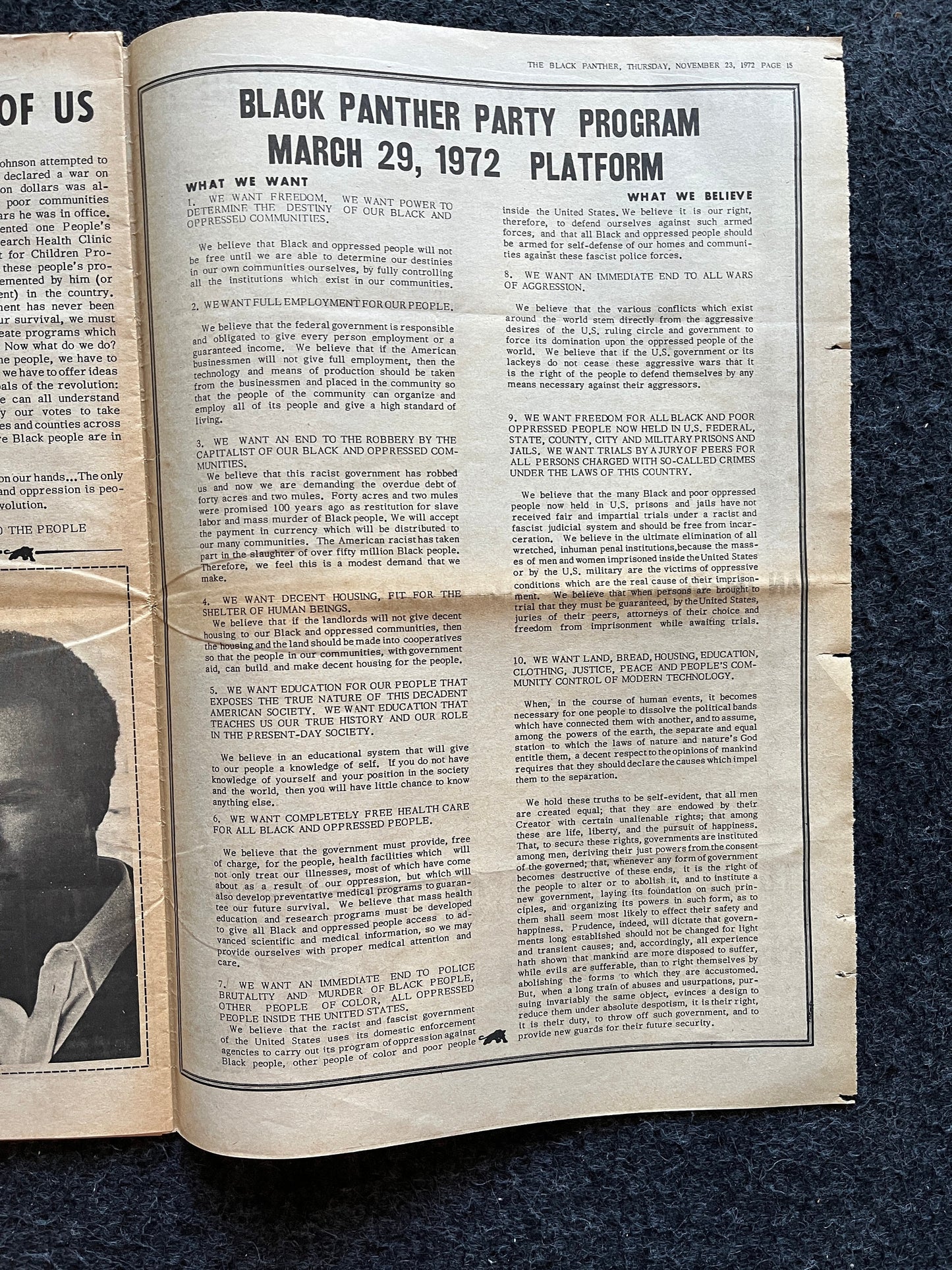 1972 Eldridge Cleaver Bobby Seale Black Panther Newspaper Education Art Civil Rights Memorabilia, African Wall Decoration, Oakland Souvenirs