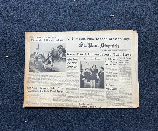 1940 Taft Attacks New Deal - Great Depression Dustbowl – New Deal Era Relief and Climate Activism, President Gifts, Political Gifts