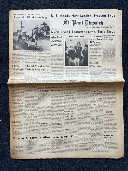 1940 Taft Attacks New Deal - Great Depression Dustbowl – New Deal Era Relief and Climate Activism, President Gifts, Political Gifts