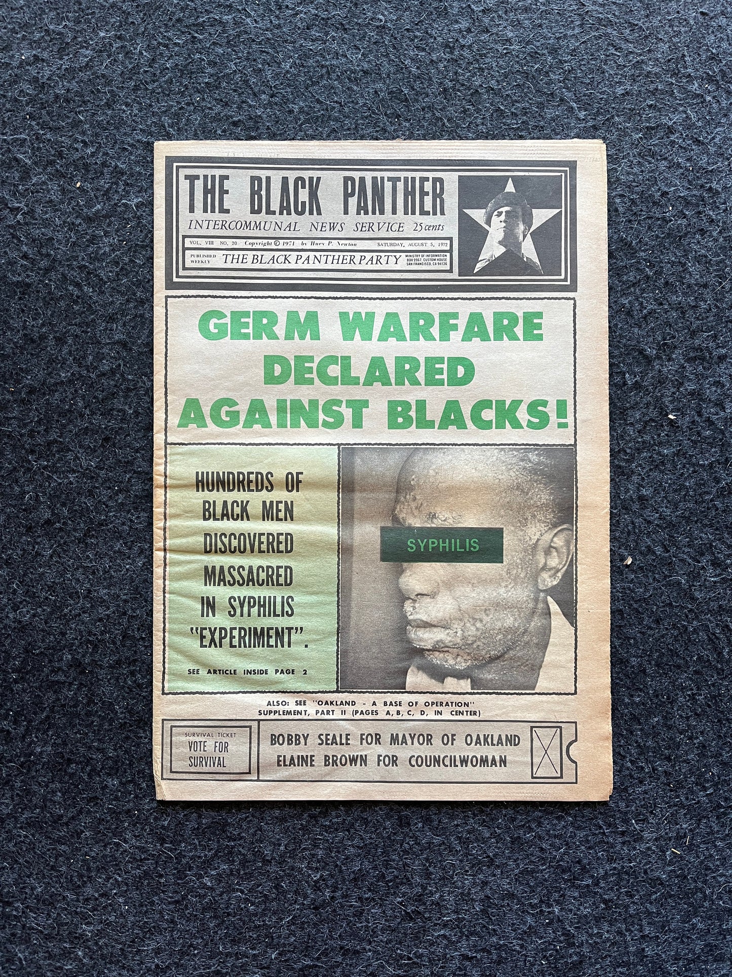 1972 Tuskegee Syphilis Incident Black Panther Political Party, Education Art Civil Rights Memorabilia, Government Conspiracies, History Gift