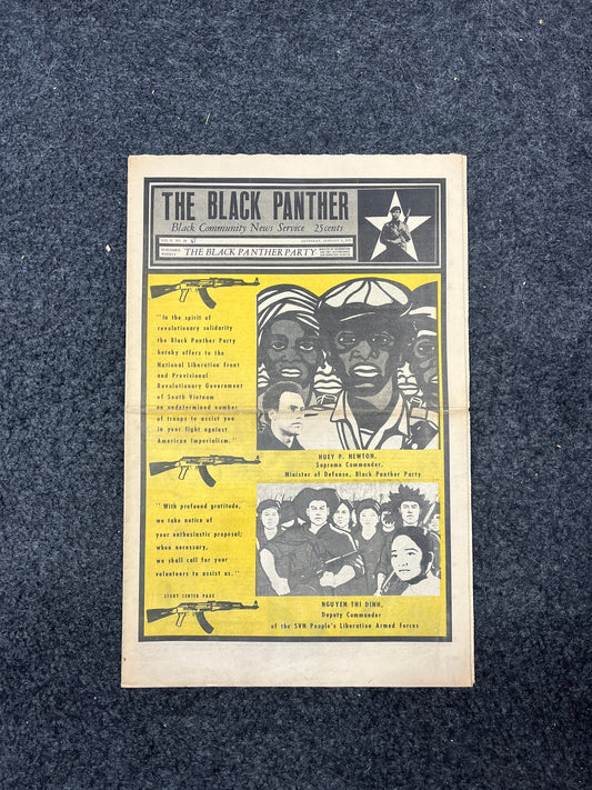 Original Vintage 1971 Black Panther Support for Communist Vietnam – Original Emory Douglas Artwork - Vietnam War - Black History Communism