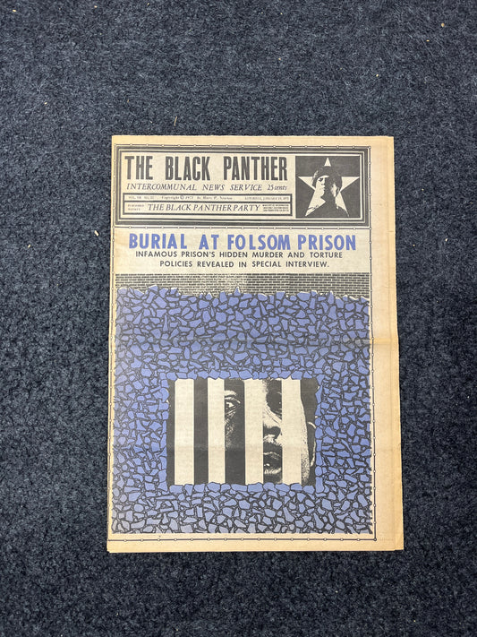 1971 Folsom Prison Exposed, Black Panther Vintage Newspaper, Black Excellence, California Souvenir, Emory Douglas, ACAB Black History