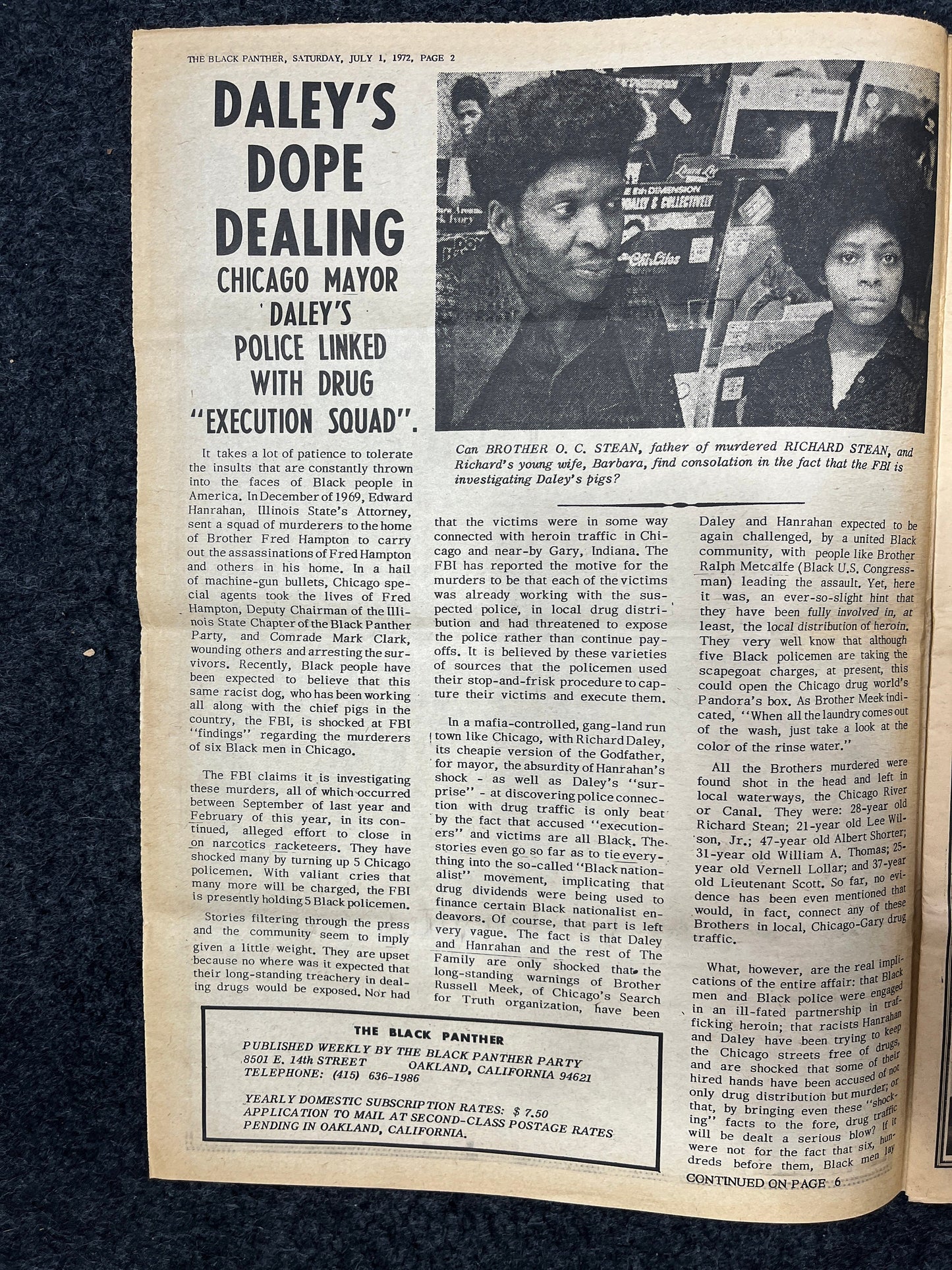 1971 Chicago Black Panther Party, Black Excellence, California Souvenir, Oakland Souvenirs, Political Propaganda, Vintage Newspaper