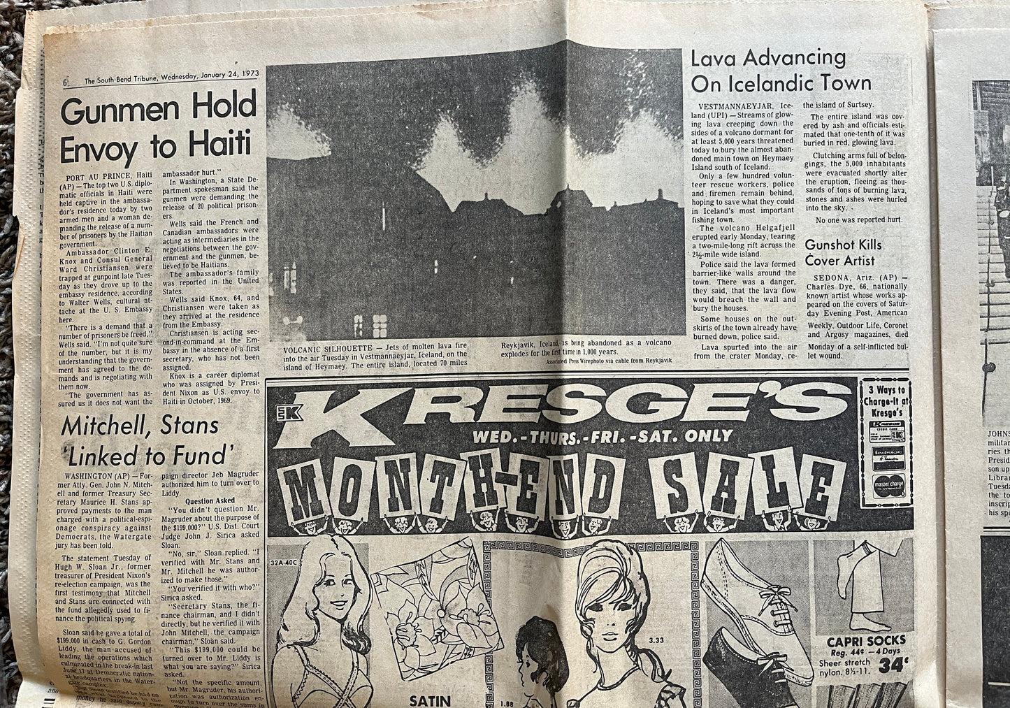 End Of Vietnam War Day Of - Nixon Ends War in Vietnam January 24th 1973 - Original Vintage Newspaper
