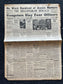 Authentic KC Massacre 1933 Newspaper, John Dillinger Fbi, Kansas City Memorabilia Souvenirs, True Crime Memorabilia, Bar Mancave Gifts