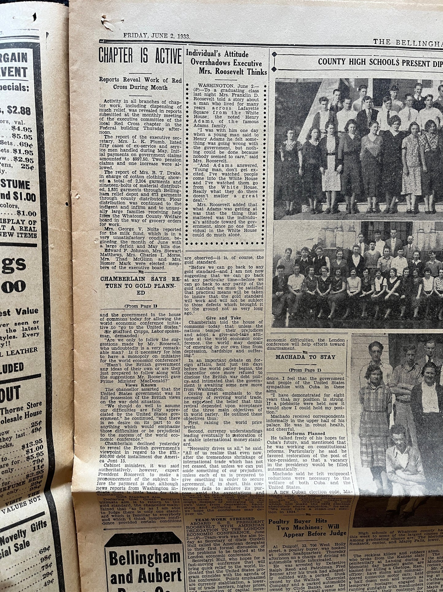 1933 Oklahoma Escaped Convicts, Original Vintage Newspaper, Great Depression Gangster Collectible, Man Cave Bar Art Gifts, Gifts for Him